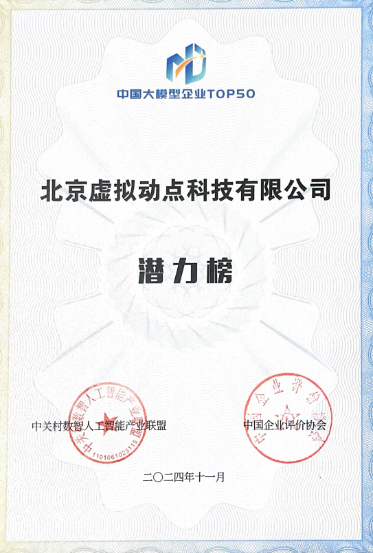突出重围！爱游戏·虚拟动点动作大模型入选“2024中国大模型TOP50企业潜力榜”